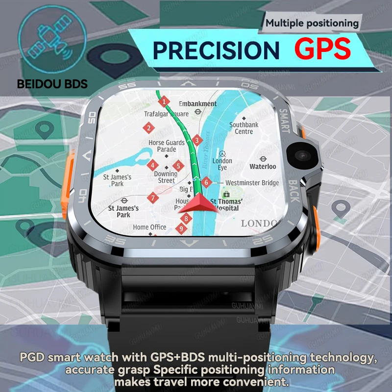 ซิมการ์ด 5G สมาร์ทนาฬิกา GPS นําทางหน่วยความจําขนาดใหญ่ 64GB WIFI Fast Internet Access 800W HD Dual กล้อง Vedio Call NFC smartwatch