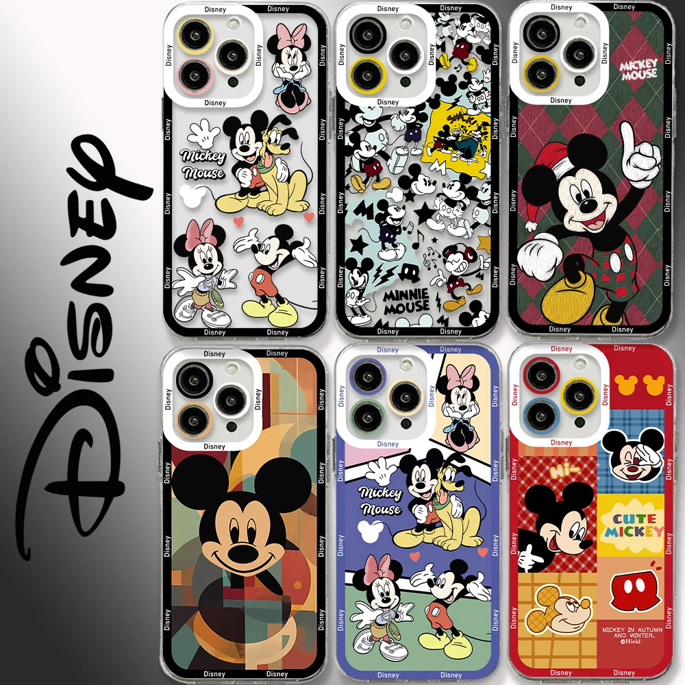 

Disney Mickey Minnie Phone Case for Samsung S24 S23 S22 S21 S20 S10 FE Note20 Note10 Plus Ultra Lite 5G Clear Soft TPU Cover