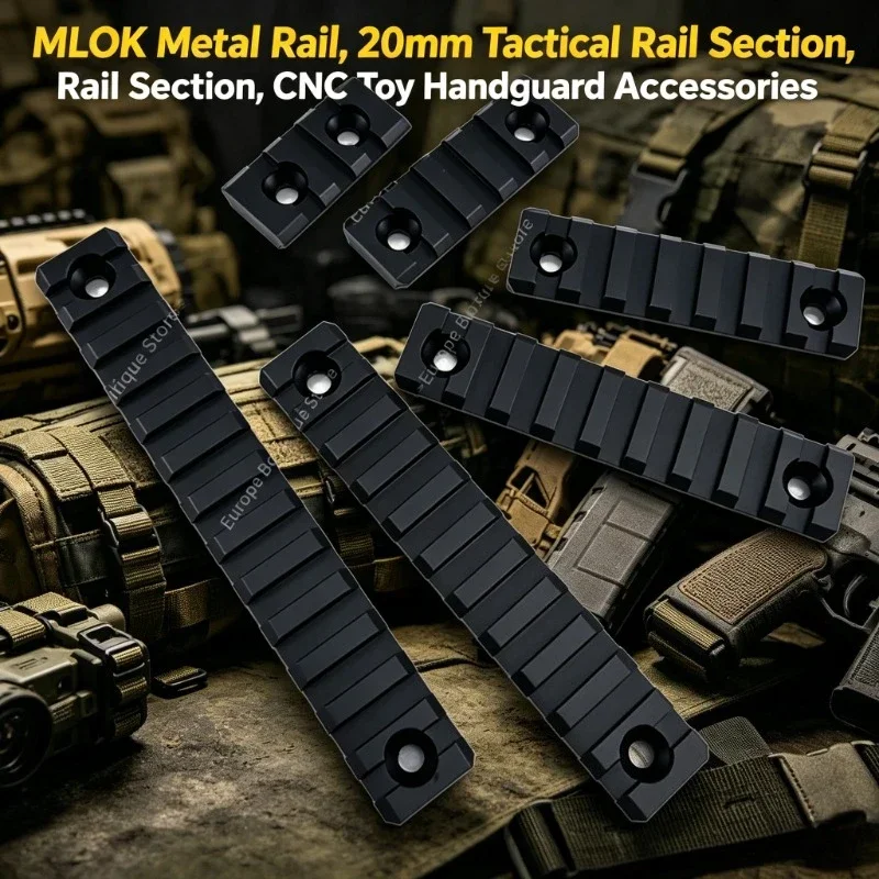 MLOK Metallschiene 20mm Taktische Schienensektion CNC Spielzeug-Handschutz-Zubehör für Outdoor-Sport Airsoft Modell Mod Gear