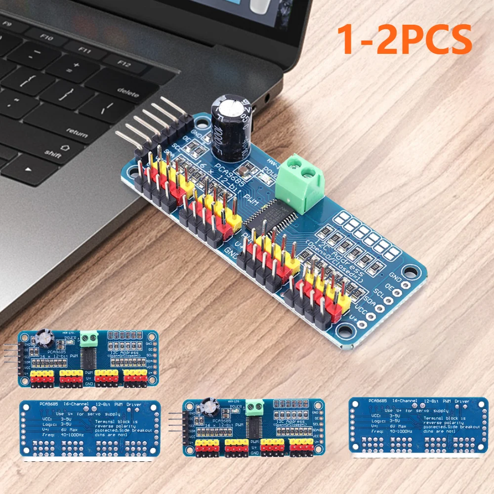PCA9685 PWM Servo Motor Shield Driver IIC Interface 16 Channel 12-Bit PWM Servo Motor Driver Board Controller for Arduino Robot