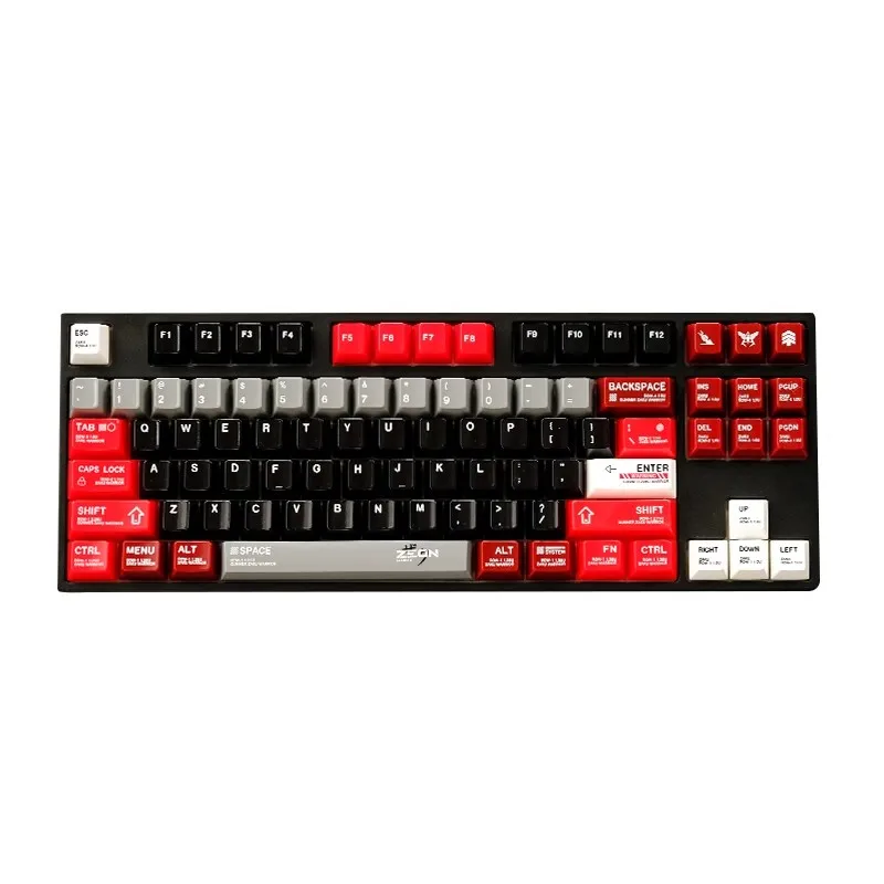 Zaku Thema Key Caps Set Abs Spiegel Spuiten Proces 155 Toetsen Cherry Profiel Fit 61%-108% Geglazuurde Keycaps Voor Mechanisch Toetsenbord