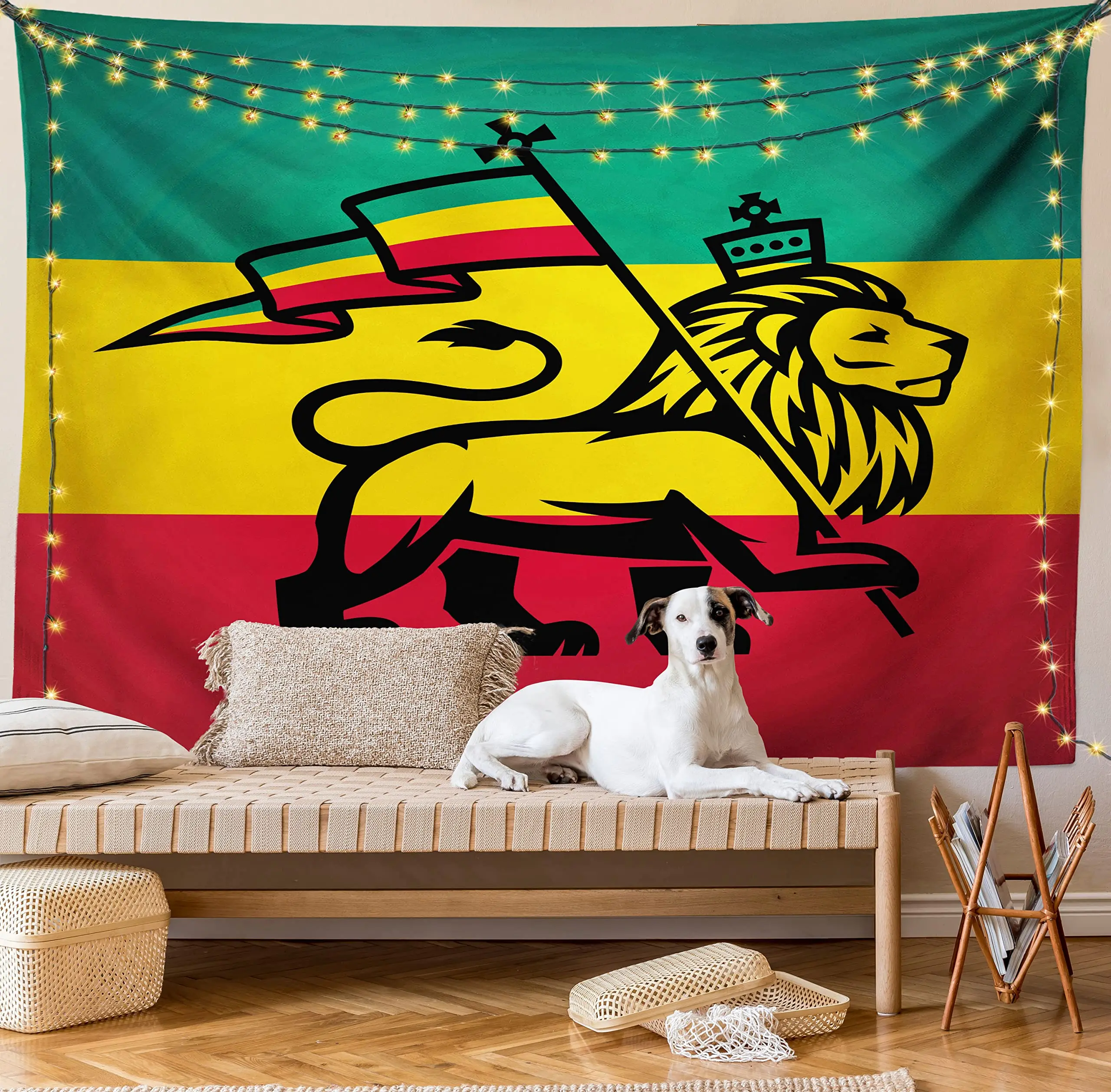 Rasta Rastafarian Tapestry Lion Head Bob Tapestry Wall Hanging Backdrop for Living Room Bedroom Dorm Psychedelic Decor Tapestry