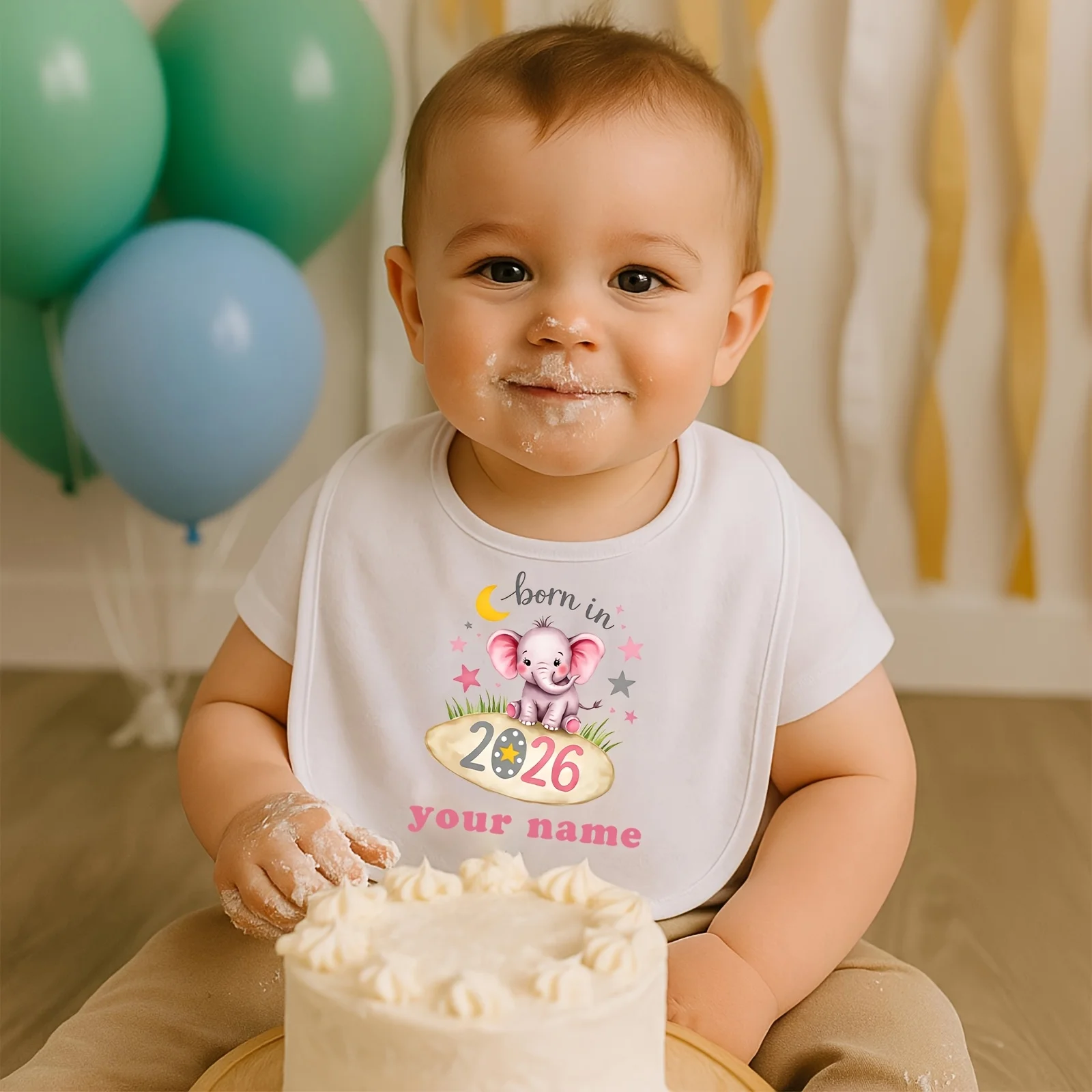 Customized 1 Year Old Baby Bib Baby Drooling Towel Suitable for Both Men and Women Suitable for Drooling with a Snap Button