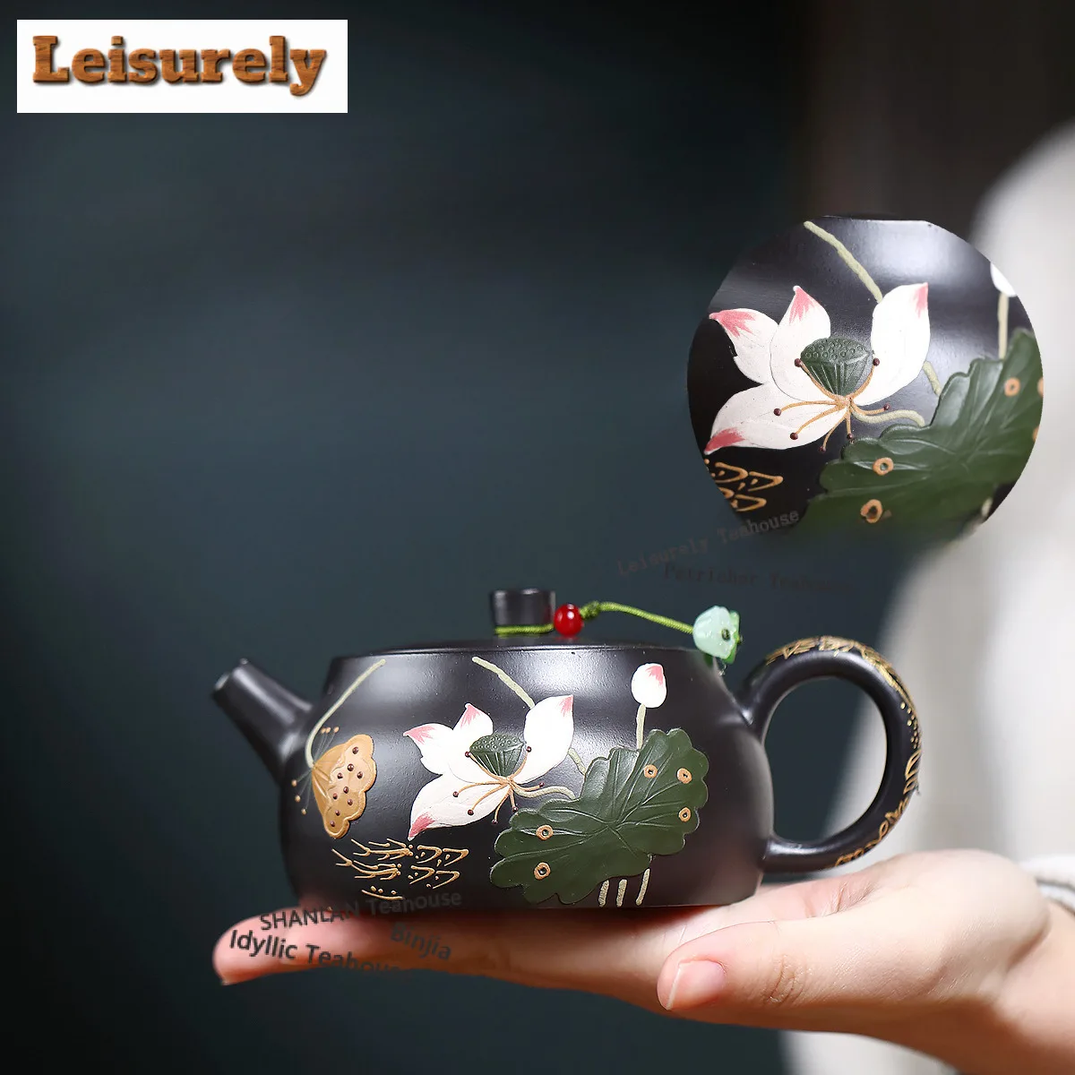 

260ml Exquisite Yixing Purple Clay Teapot Handmade Lotus Pot Raw Ore Black Zhu Mud Tea Infuser Kettle With Strainer Zisha Teaset