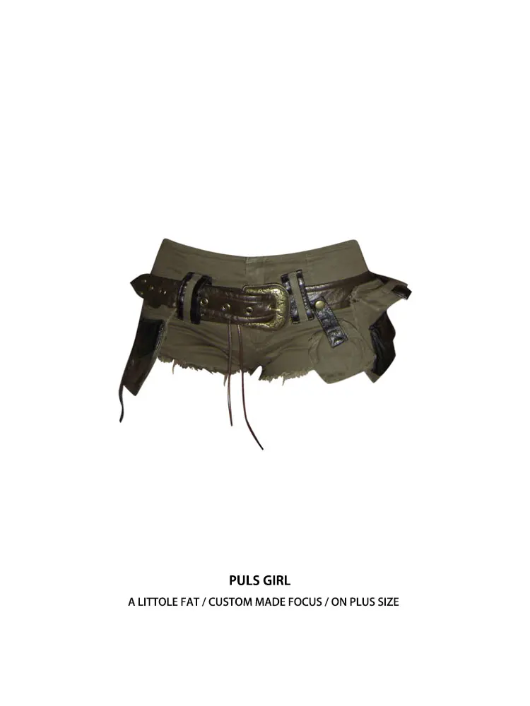 

Брюки-клеш с низкой талией в стиле ретро, спецодежда, шорты, женские летние новые брюки, американские пряные девушки, тяжелые джинсовые брюки, модные