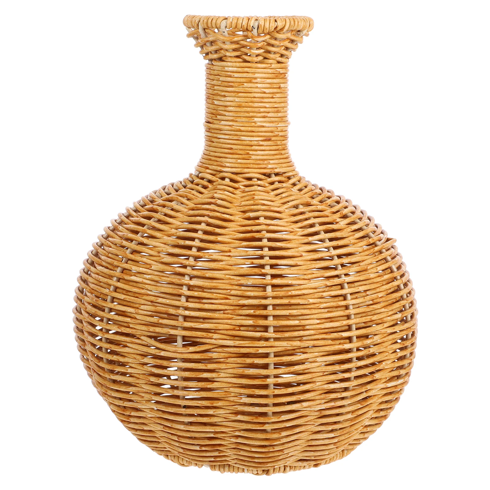 

Plastic Rattan Woven Decorative Container Exquisite Woven For Home Office Balcony Decor Rustic Style Artificial Flower Basket