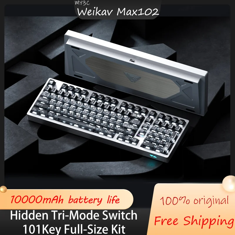 

Weikav Max102 101-Key Full-Size Custom Aluminum Mechanical Keyboard Kit Tri-Mode Qmk 10000mah Hidden Tri-Mode Switch Diy Gift