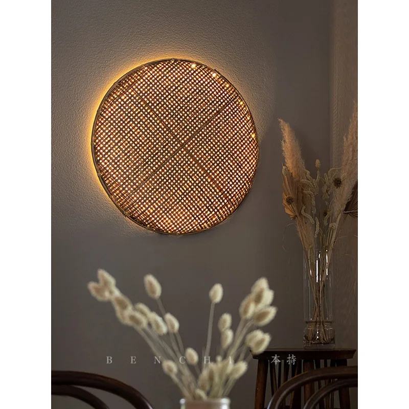 

Japanese-style bamboo wall lamp retro wab wind B & B restaurant aisle wall decoration Chinese-style zen tea room atmosphere