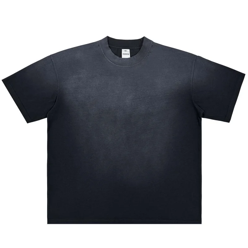 تي شيرت W2EJOURNEY Pure CottontMen مع ياقة متوترة وأكمام قصيرة مغسول ومتعثرة تي شيرت ماركة أزياء شارع العليا #5