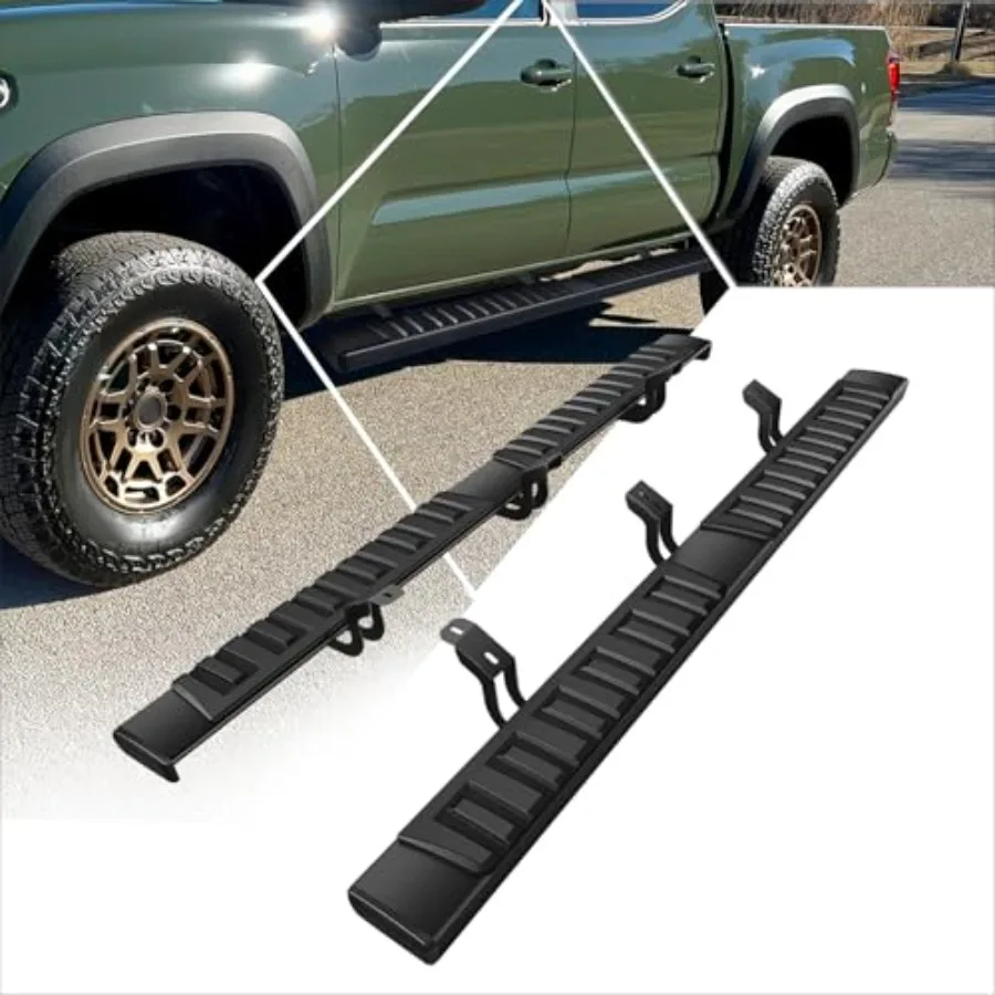 

6-дюймовые черные алюминиевые подножки (нерф-бары) для Toyota Tacoma Double/Crew Cab 2005-2023 гг.