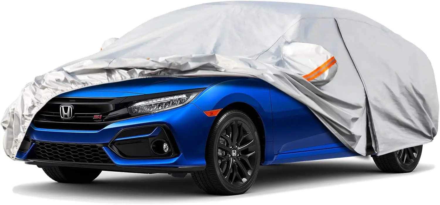 

6 Layers Car Cover Custom Fit for Honda Civic Sedan/Coupe (1991-2025) Waterproof All Weather Full Cover