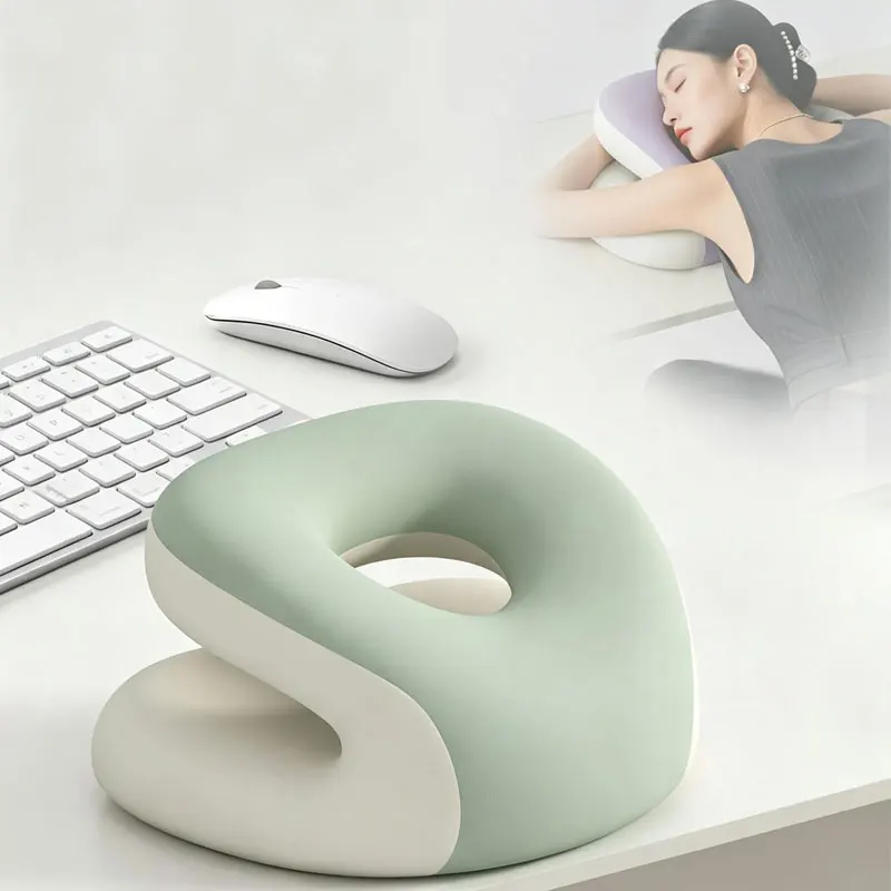 Ergonomic Neck Support for Office Chair Memory Foam Desk Pillow for Napping Portable Washable Cover Fits Most Office Chair