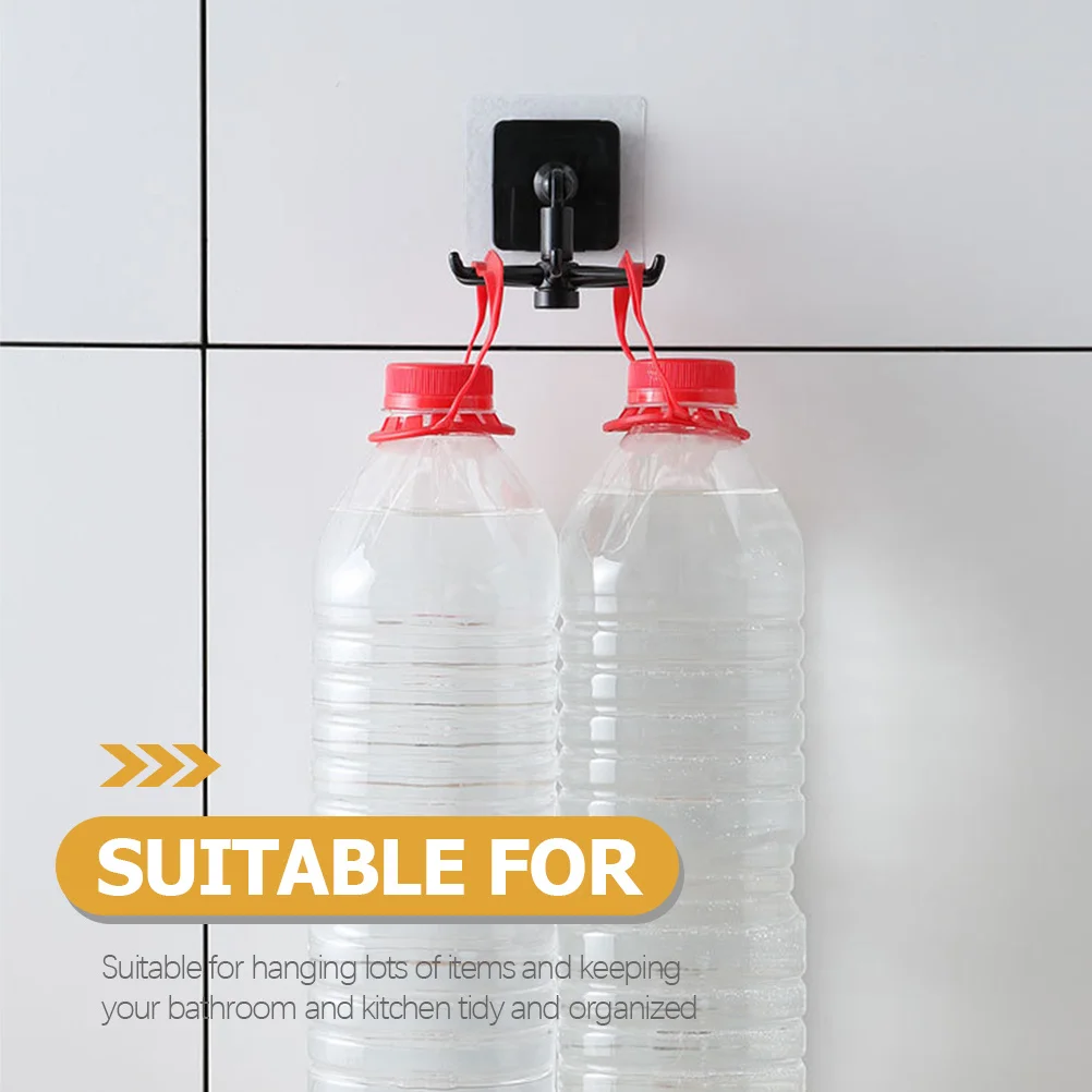 

4Pcs Multi-Functional Rotating Utensil Hangers Plastic Kitchen Hooks Easy Install Paste Utensil Hanger