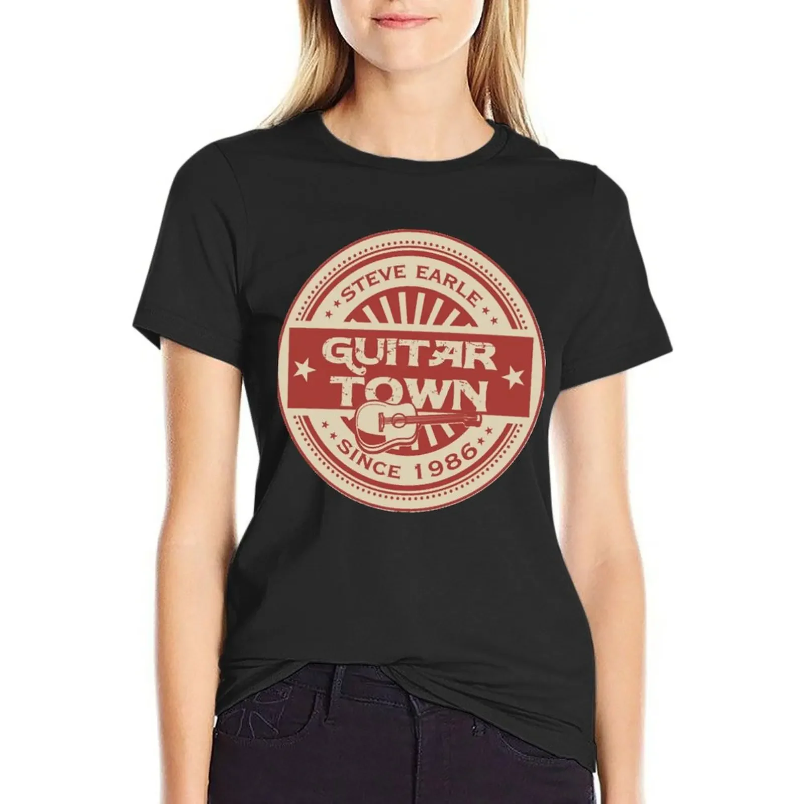 

Steve Earle - Guitar Town T-Shirt blacks summer tops funny quick drying summer clothes for Women