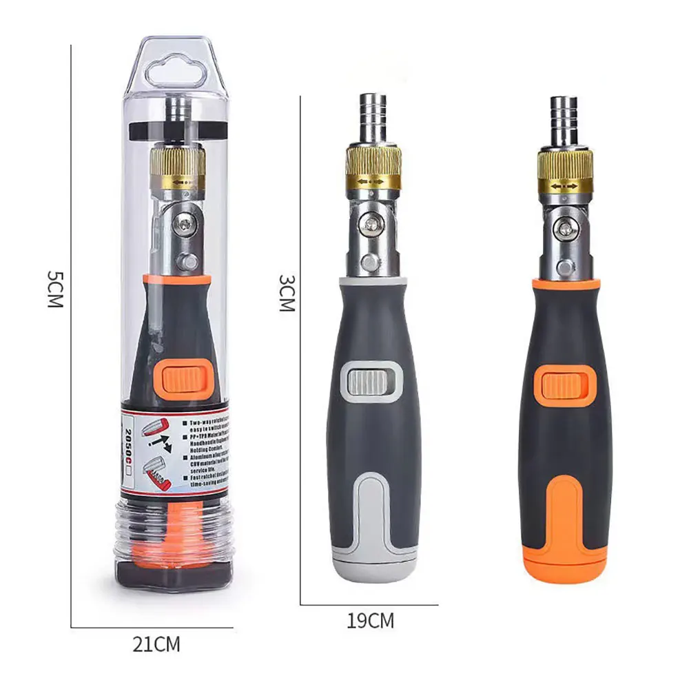 10 In 1 Portable Ratchet Screwdriver Hidden Screwdriver Head Multi Angle Corner Capable Multifunctional Screwdriver Set