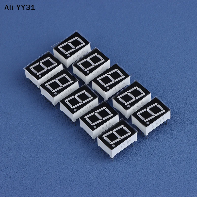 【A31】10Pcs Digital Tube Common AnodeCathode 0.56 Inch 10Pins 5161AS 5161BS 1 Bit 7 Segment Red LED Digital Display Digitron