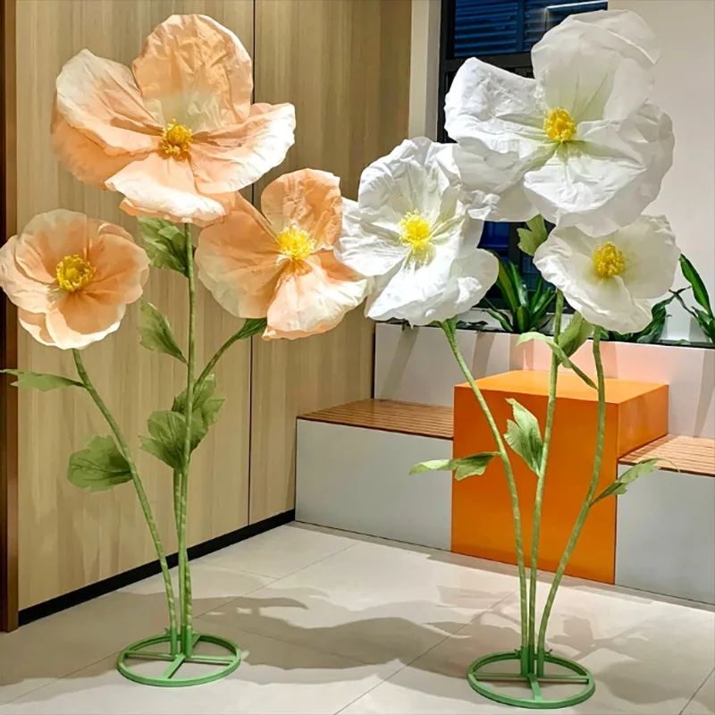 180cm Wedding Decor Props Artificial Flowers Poppy Wedding Road Guide Flower Window Display Garden Decoration Home Decor Mariage