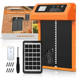 Intelligent solar powered chicken coop door with automatic timing anti pinch aluminum alloy chicken coop door