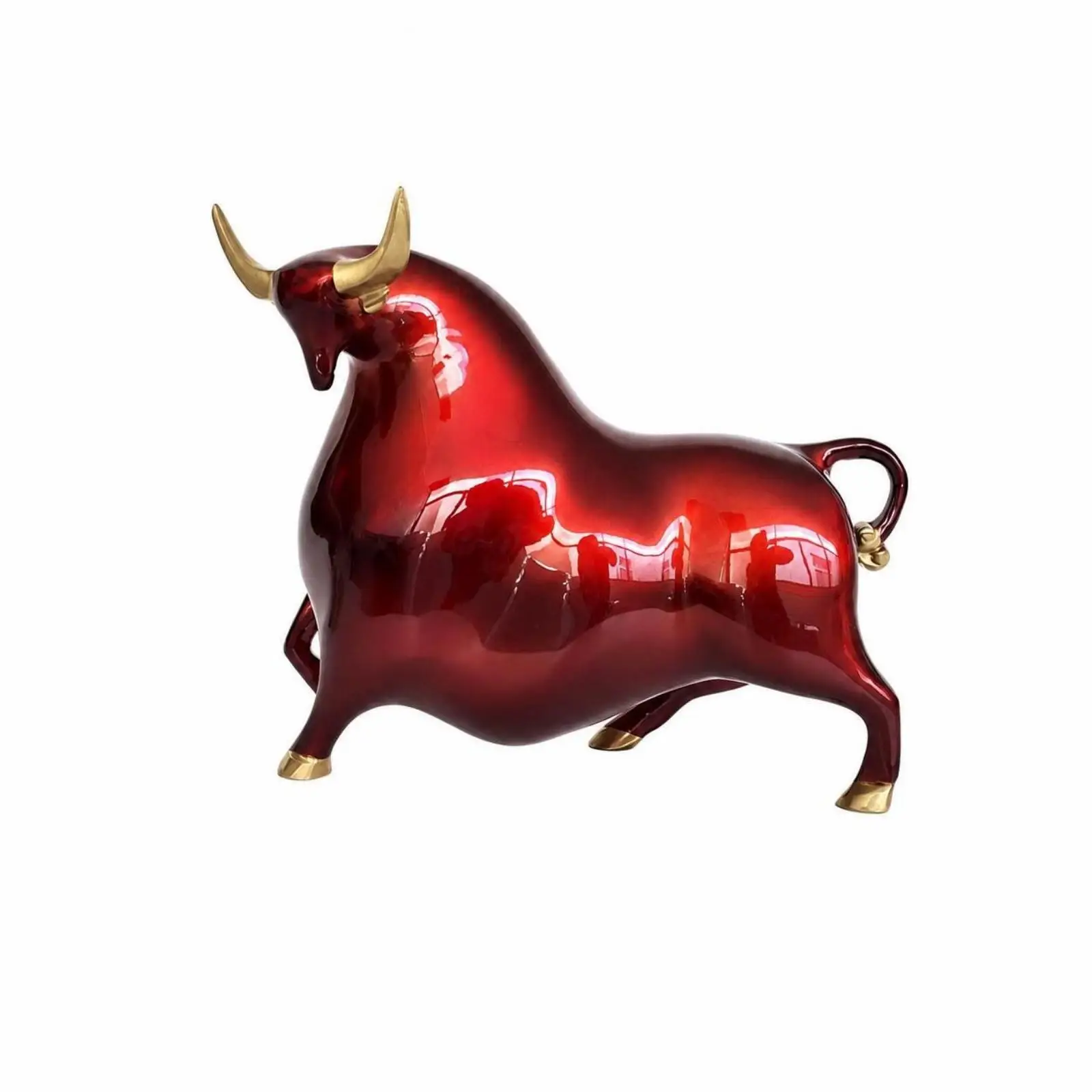 Well Carved Bull Sculpture | Glossy shiny Finish, Decorative Bull Sculpture, for Living Room