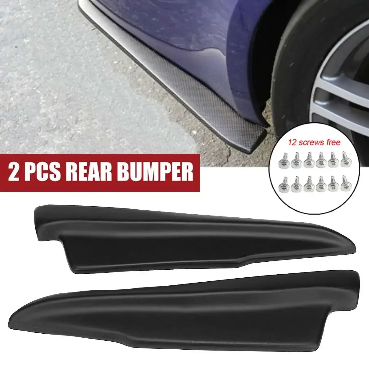 42cm 2x Universal Car Rear Bumper Lip Rear Lip Decorative Scratch Wing For BMW For Honda For Civic For Nissan For Mazda Body Kit