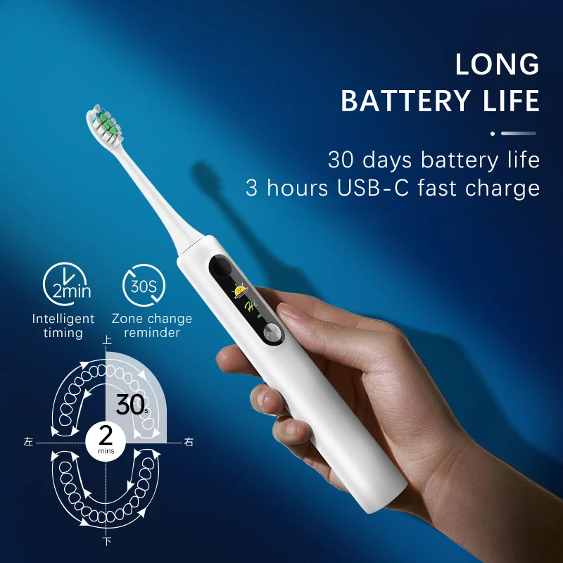 Xiaomi Mijia Smart Sonic Escova de Dentes Elétrica Clareamento Dental Oral Care Tooth Escova Ultrasonic Whitener Recarregável