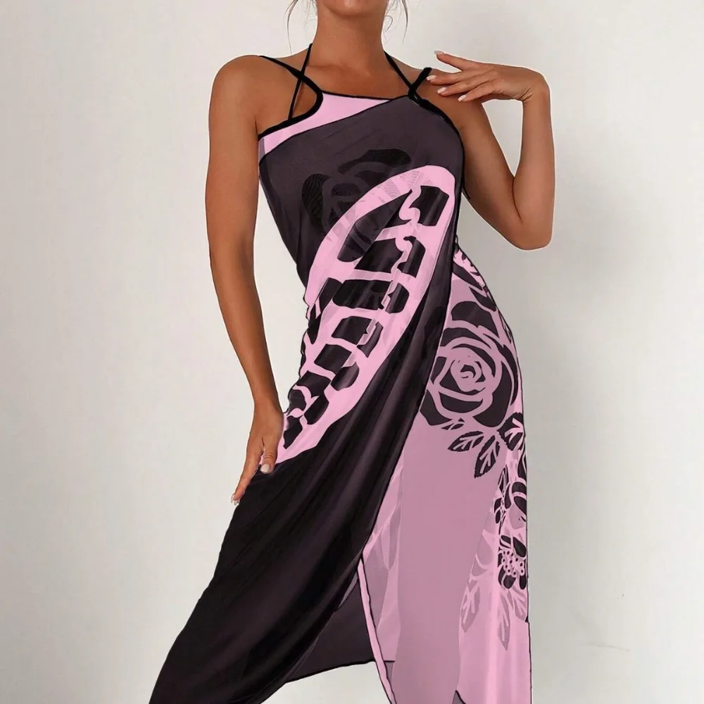 Verano Sexy estampado de mariposa cubrir traje de baño vestido de mujer túnica Bikini baño Sarong falda envolvente traje de baño elegante señora ropa de playa