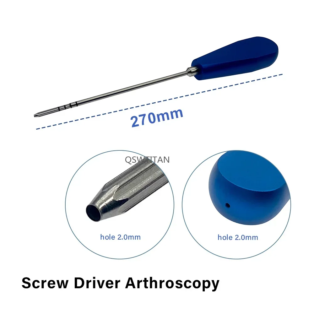 QSWTITAN Interface Screw Driver Arthroscopy Tool Orthopedics Surgical Instrument Aluminum Handle Pet Supplies