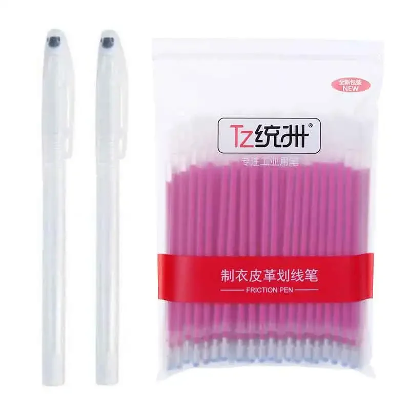 102Pcs Fabric Marker Heat Erasable Refills Pen Case High Temperature Disappearing Pen Rod for PU Leather Dressmaking Sewing