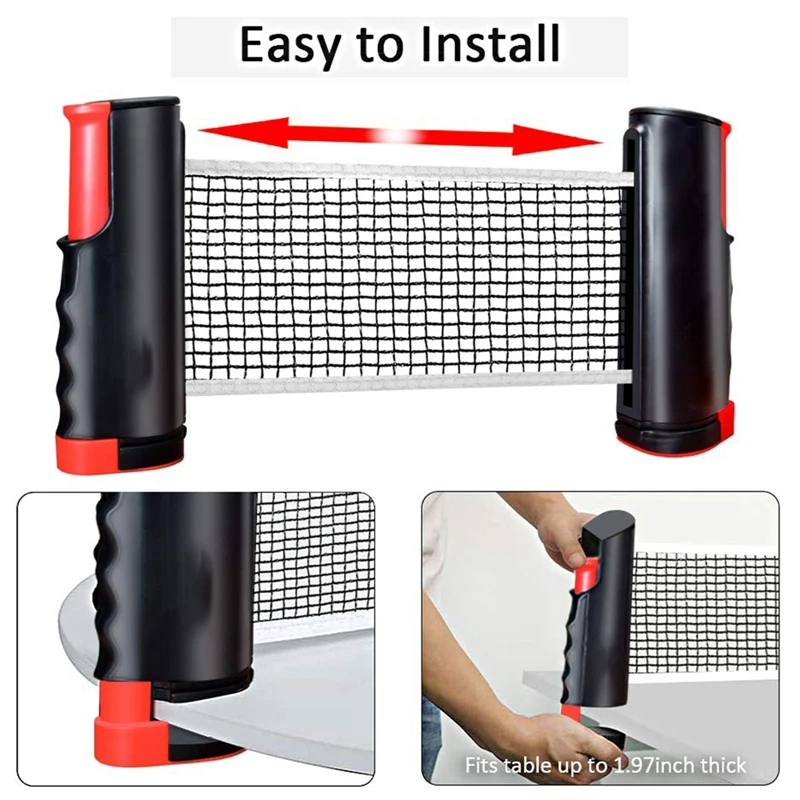 Professional Scalable Suit for any Table Standard Training Sports Equipment Retractable Ping Pong Net Table Tennis Games Mesh