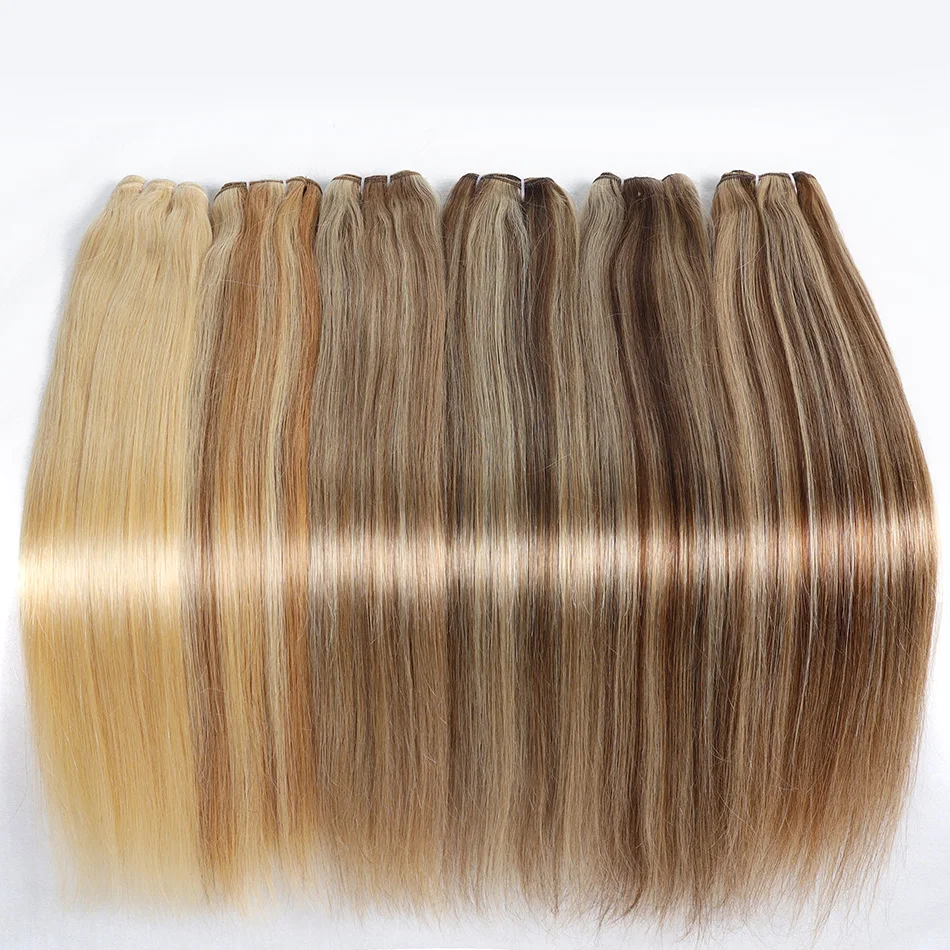 BHF 100% Human Hair Weaves Straight European Remy Natural Hair Weft 100g Piano Color Human Hair Extensions