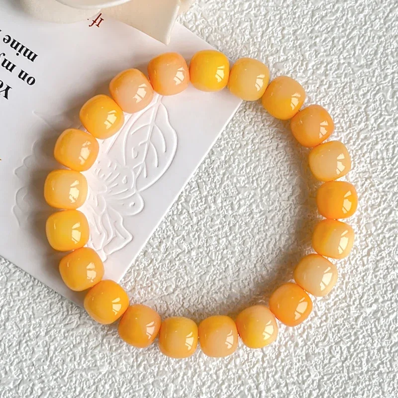 

New White Jade Bodhi Root Weathered Student Plate Playing Bracelet Women's Wringing Finger Rou Buddha Bead Bead HandString Men's