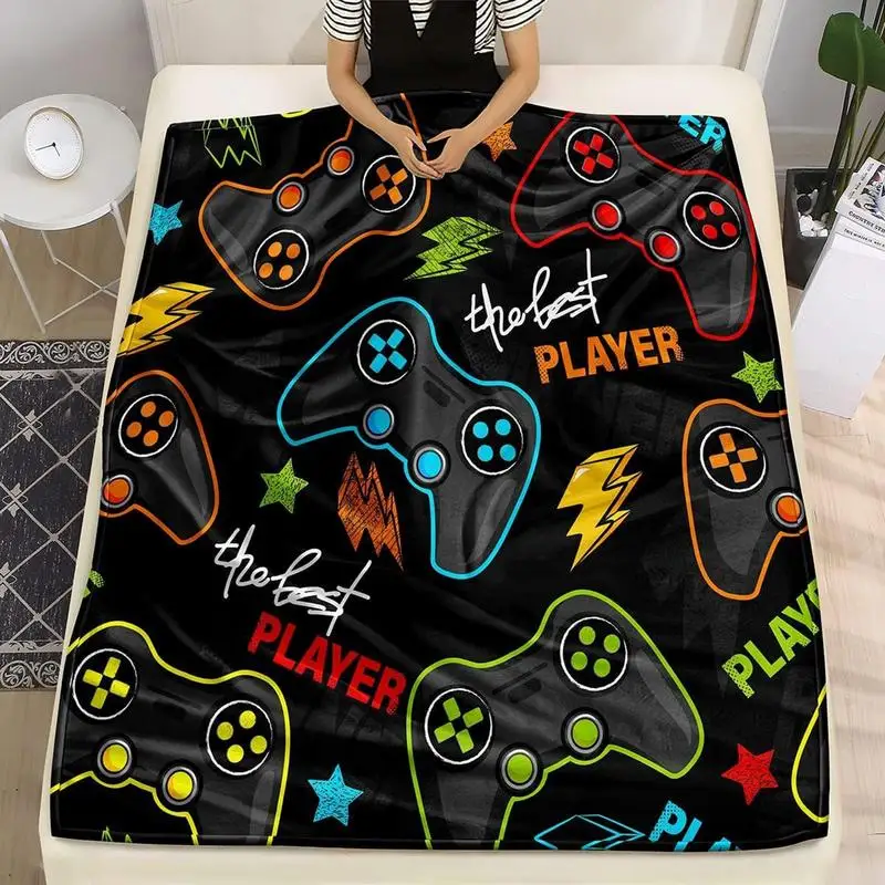 Warm Throw Blanket Soft Throw Blanket Game Controller Flannel Game Blanket Warm Nap Blanket Cozy Lightweight Bed Blankets For