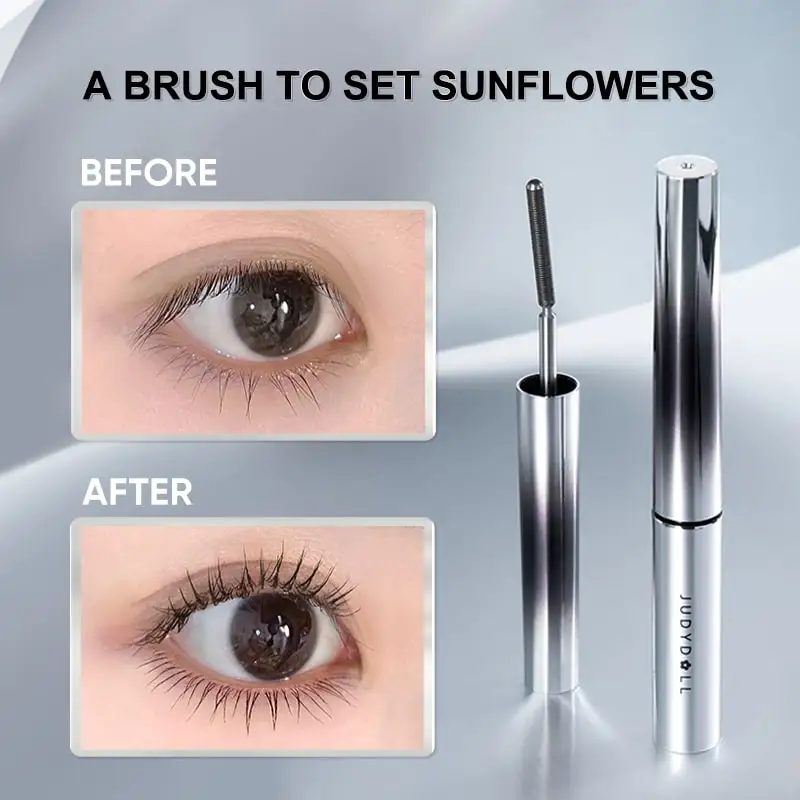 Judydoll 3D Curling Wimperijzer Mascara, Zwart en Bruin, Curling & Verlenging, Langdurige Formule, Waterdicht, Veegvast