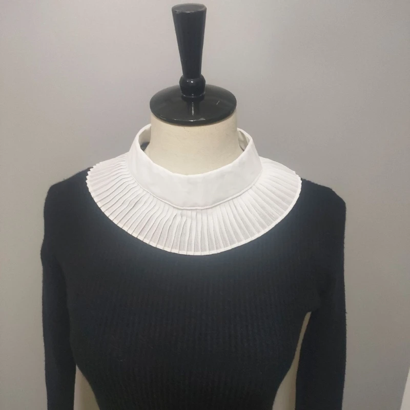 Women Pleat Fake Collar Choker Necklace Detachable Lapel Half Shirt False Collar Drop Shipping