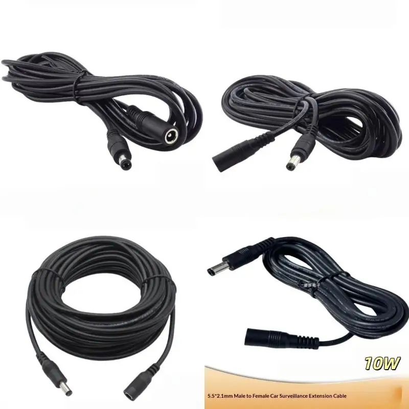 DC Extension Cable 1M-20M 2.1mm X: 5.5mm Male To Female Plug 12V Power Adapter
