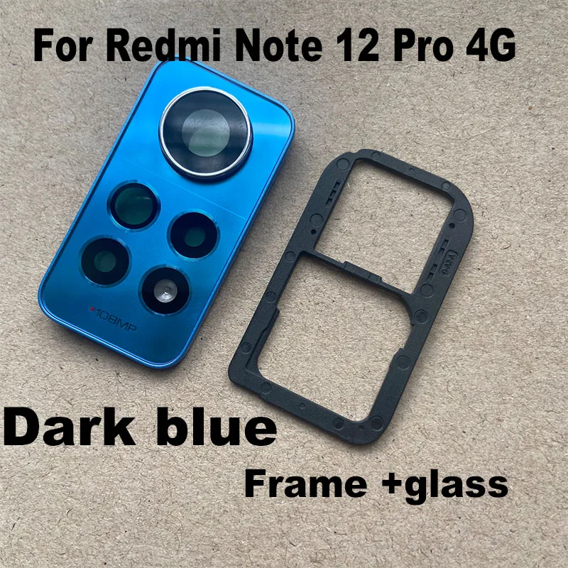 1PCS For Xiaomi Redmi Note 12 Pro 4G Back Camera Glass Rear Lens Cover With Frame Ahesive Sticker Replacement