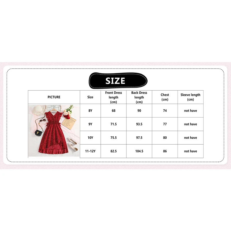 Girls Sleeveless V-Neck Red Polka Dots Dress Elegant Atmospherical Demure Princess Dress For Kids Birthday Premiere Girls Dress