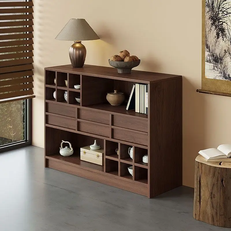 

New Chinese solid wood, small tea cabinet, tea set rack, Duobao Pavilion display shelf, simple storage cabinet