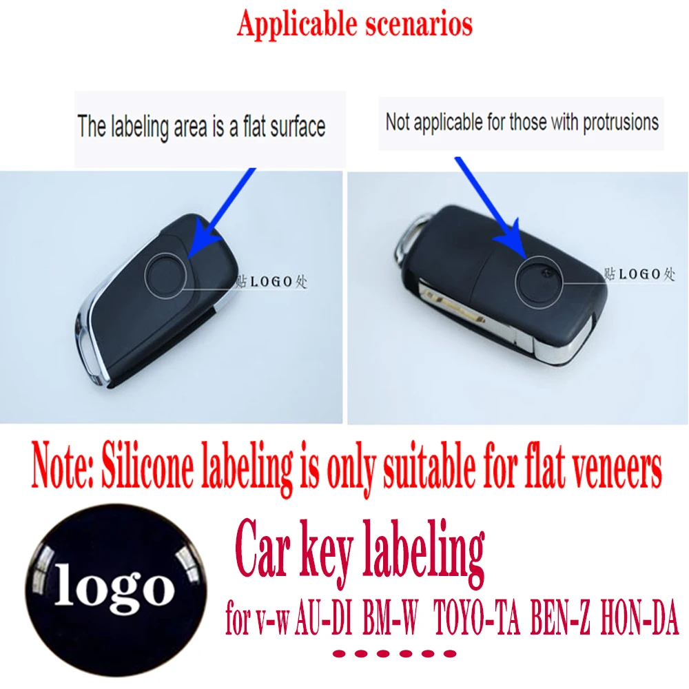 

Car Remote Key Crystal Logo Sticker 14MM E-poxy for KEY-DIY KD XHO-RSE VV-DI Remote Control for BM-W Ni-ssan F-ord Toy-ota BEN-Z