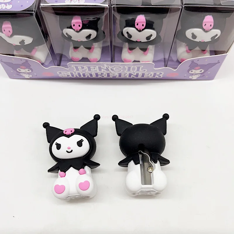 Imagem -03 - Sanrio Hello Kitty Pencil Sharpener Kuromi Melody Eraser Criativo dos Desenhos Animados Papelaria Kawaii Fornecimento Escolar Bonito Estudantes Pcs 16 Pcs