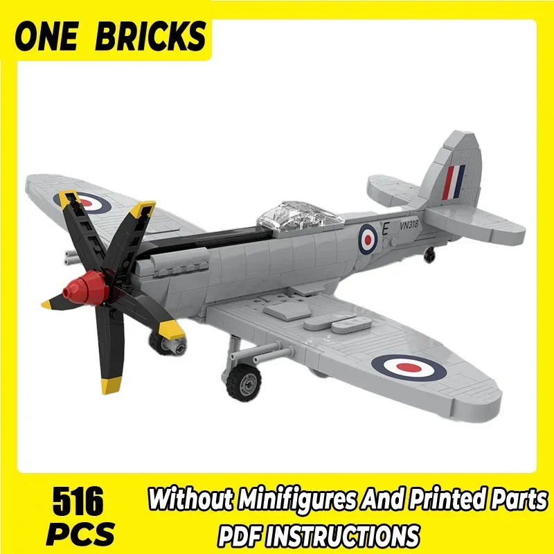 Moc Building Bricks Military Fighter Model 1:35 Spitfire FMK.24 Technology Modular Blocks Gifts Christmas Toys DIY Sets Assembly