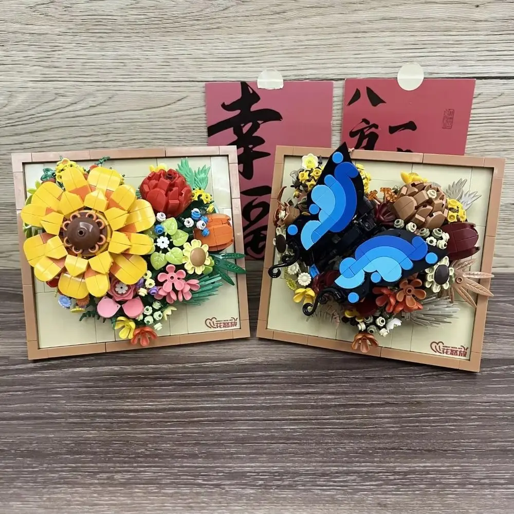 

3D фоторамка, строительные блоки, цветы, мини-кирпичи, кирпичи для камеры «сделай сам», игрушки-головоломки для девочек, новогодние украшения, свадебные подарки
