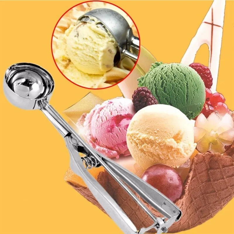 Ice Cream Scoop Stainless Steel Cookie Dough Scooper for Fruit Melon Baller Digging Ball Kitchen Confectionery Tool Accessories