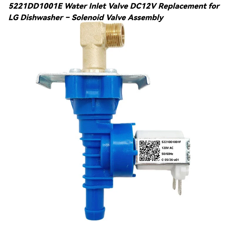 

5221DD1001E Water Inlet Valve DC12V Replacement for LG Dishwasher – Solenoid Valve Assembly