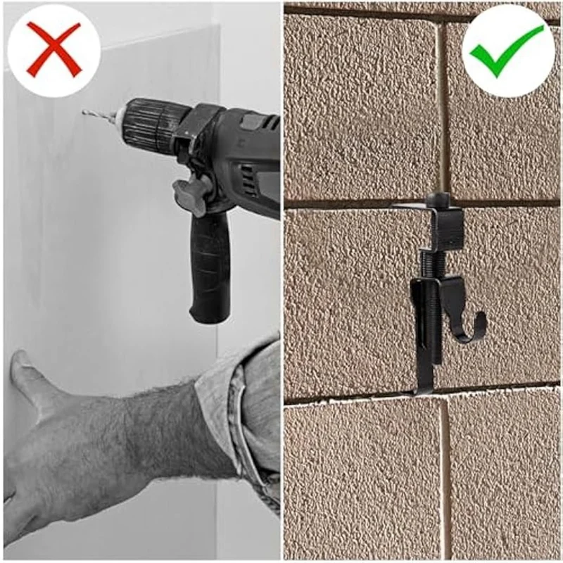 Brick Hanger Clamp For Brick Wall Hangers Adjustable Brick Hooks For Hanging Pictures,No Drill,Holes,Nails Or Screws