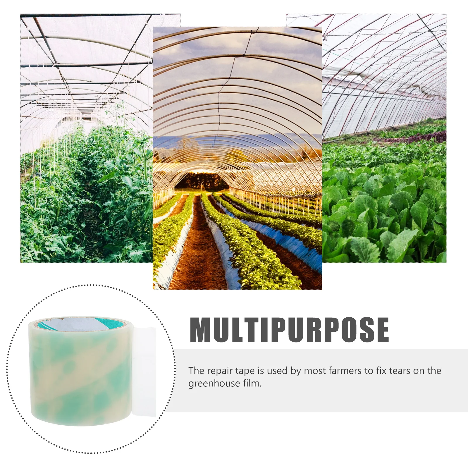 

2Pcs Greenhouse Repair Tape Self-Adhesive Waterproof Film Repair Tape for Agricultural Covers Tent Awning Sealing