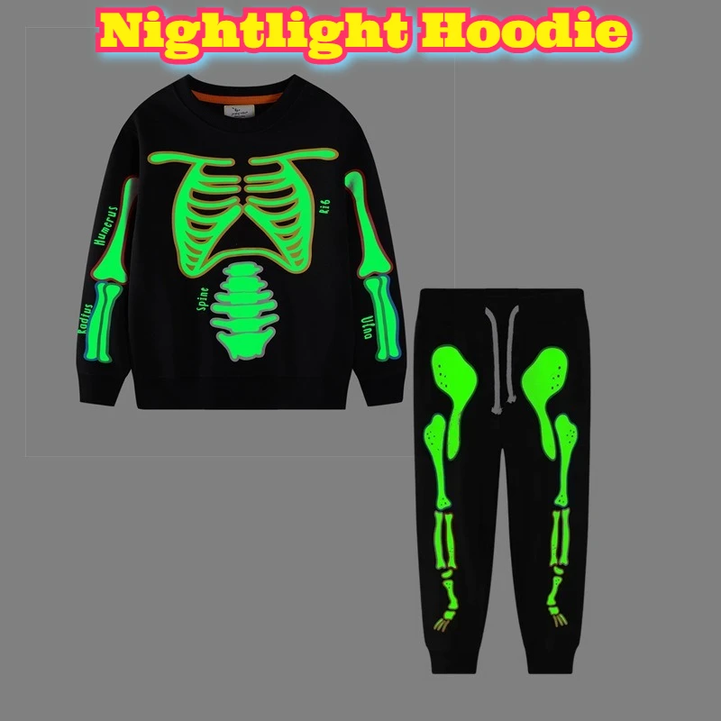 توهج الظلام هالوين هوديي جاك يا فانوس طباعة البلوز مضيئة محبوك القطن البلوز الخريف الملابس ملابس الحفلات زي #1