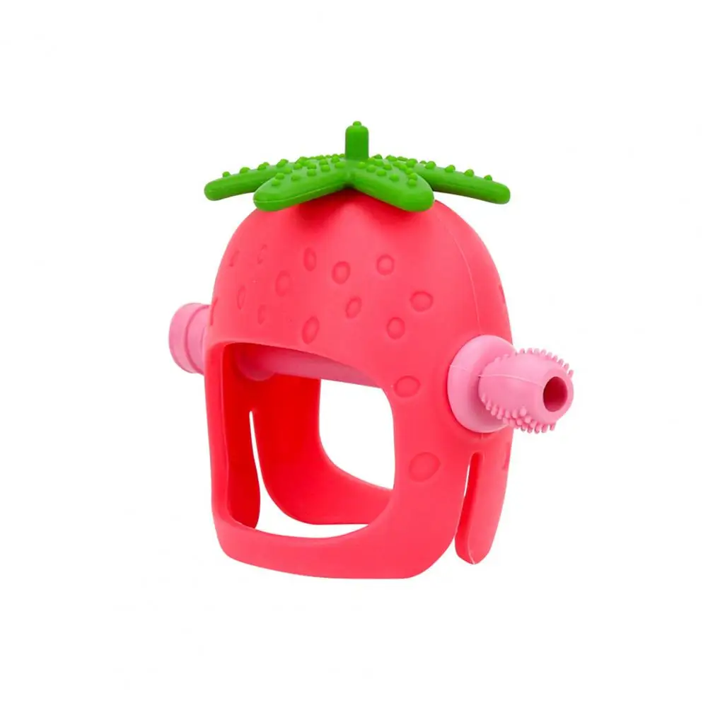 Teething Glove Toy for Baby Hands Strawberry Shape Teething Toy for Babies 0-24 Months Food-grade Silicone Teether for Sore Gums