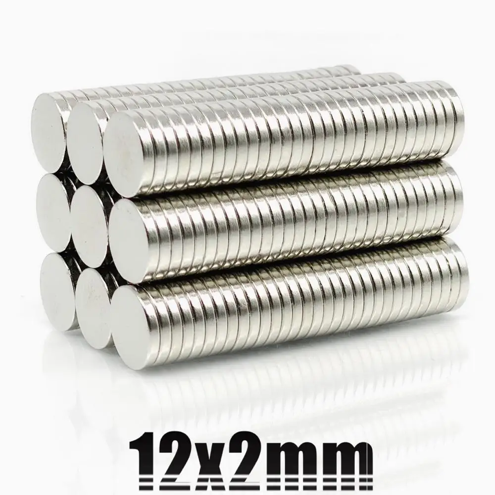 

10/20/50/100/200/500Pcs 12x2 Round NdFeB Neodymium Magnet N35 Super Powerful Small imanes Permanent Magnetic Disc 12*2