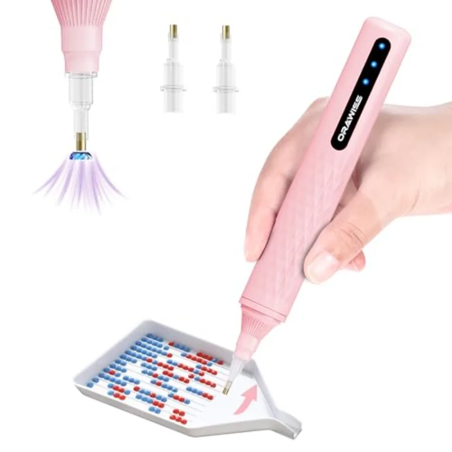

Electric Diamond Painting Pen Vacuum Diamond Art Pen no Wax Needed Cordless and Quiet Rechargeable Battery Lightweight Design D